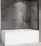 Шторка на ванну стеклянная «Abber» Immer Offen AG71100B 100/140 прозрачная/чёрная универсальная, фото №1