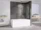 Шторка на ванну стеклянная «Abber» Immer Offen AG71100B 100/140 прозрачная/чёрная универсальная, картинка №2