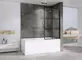 Шторка на ванну стеклянная «Abber» Immer Offen AG72100B 100/140 прозрачная/чёрная универсальная, картинка №2