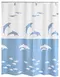 Штора для ванной «Ridder» Flipper 32333 180/200 белая/голубая, фото №1