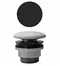 Донный клапан для раковины «GSI» PVC26 с механизмом Клик-Клак черный маовый, фото №1