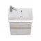 Мебель для ванной подвесная «Dreja» Slim 55 бетон/белый глянец, изображение №8