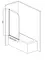 Шторка на ванну стеклянная «AQUAme» 80/140 прозрачная/хром универсальная, изображение №4