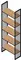 Стеллаж «Sanflor» Тетрис 69 прямой Дуб крафт золотой/чёрный муар, фото №1
