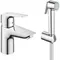 Смеситель для раковины с гигиеническим душем «Grohe» BauEdge 23757001 хром, фото №1