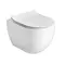 Подвесной унитаз безободковый «Axa» Glomp Mini 201201 White Glossy/329101 soft-close белый с сиденьем дюропласт с микролифтом белое, фото №1