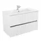 Мебель для ванной подвесная «Art&Max» Elegant 100 с LED подсветкой ручек белый матовый, картинка №2