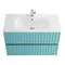 Мебель для ванной подвесная «Art&Max» Elegant 100 с LED подсветкой ручек светло-зелёный матовый, фотография №3