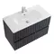Мебель для ванной подвесная «Art&Max» Elegant 100 с LED подсветкой ручек серый матовый, изображение №4