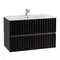 Мебель для ванной подвесная «Art&Max» Elegant 100 с LED подсветкой ручек чёрный матовый, фотография №3