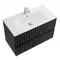 Мебель для ванной подвесная «Art&Max» Elegant 100 с LED подсветкой ручек чёрный матовый, картинка №6