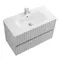 Мебель для ванной подвесная «Art&Max» Elegant 80 с LED подсветкой ручек светло-серый матовый, изображение №4