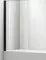 Шторка на ванну стеклянная «Акватек» 08015BL 80/150 прозрачная/чёрная универсальная, фото №1