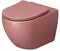 Подвесной унитаз безободковый «Grossman» Color GR-4411PIMS розовый с сиденьем ультратонкое дюропласт с микролифтом розовое, фото №1