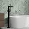 Напольный смеситель для ванны «WasserKRAFT» Fulda 5221 чёрный матовый, картинка №2
