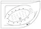 Гидромассажная ванна акриловая «Excellent» Aquarella 170/110 Nano с каркасом с сифоном белая/золото левая, картинка №2
