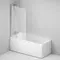 Шторка на ванну стеклянная «AM.PM Plus» Gem Plus 80/140 прозрачная/хром универсальная, картинка №2