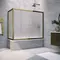 Шторка на ванну стеклянная «Vegas Glass» Z2V+ZVF Tur Novo 150/70 сатин/бронза универсальная, картинка №2