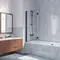 Шторка на ванну стеклянная «Vegas Glass» E2V Lux 120/150 Crystal vision/чёрная матовая левая, картинка №2