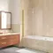 Шторка на ванну стеклянная «Vegas Glass» E2V Lux 120/150 шиншилла/золото глянцевое левая, картинка №2