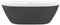 Ванна акриловая «Black & White» 330SBGR 170/78 с каркасом с сифоном белая матовая/серая матовая, фото №1