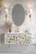 Тумба с раковиной «Clarberg» Elegance 120 (Elegance 120) подвесная белая с золотым узором, картинка №2