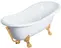 Ванна из литьевого мрамора «Migliore» Bella 170/80 с ножками с сифоном белая на лапах Leone Standart золото, картинка №2