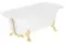 Ванна из литьевого мрамора «Migliore» Olivia 174/83 с ножками с сифоном белая на лапах Leone Lux золото, фото №1