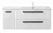 Тумба с раковиной «Cezares» Eco-cer-n 120 с 2 ящиками и 1 дверцей (CZR-8095-120-R) подвесная Bianco Lucido/ручка чёрная матовая правая, фото №1