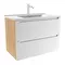 Мебель для ванной подвесная «ZOV» Дион 60 белая матовая/дуб, картинка №2 Мебель для ванной подвесная «ZOV» Дион 60 белая матовая/дуб, картинка №2