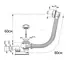 Сифон для ванны слив-перелив «AlcaPlast» A51BM перелив 80 см белый полуавтомат, фотография №3