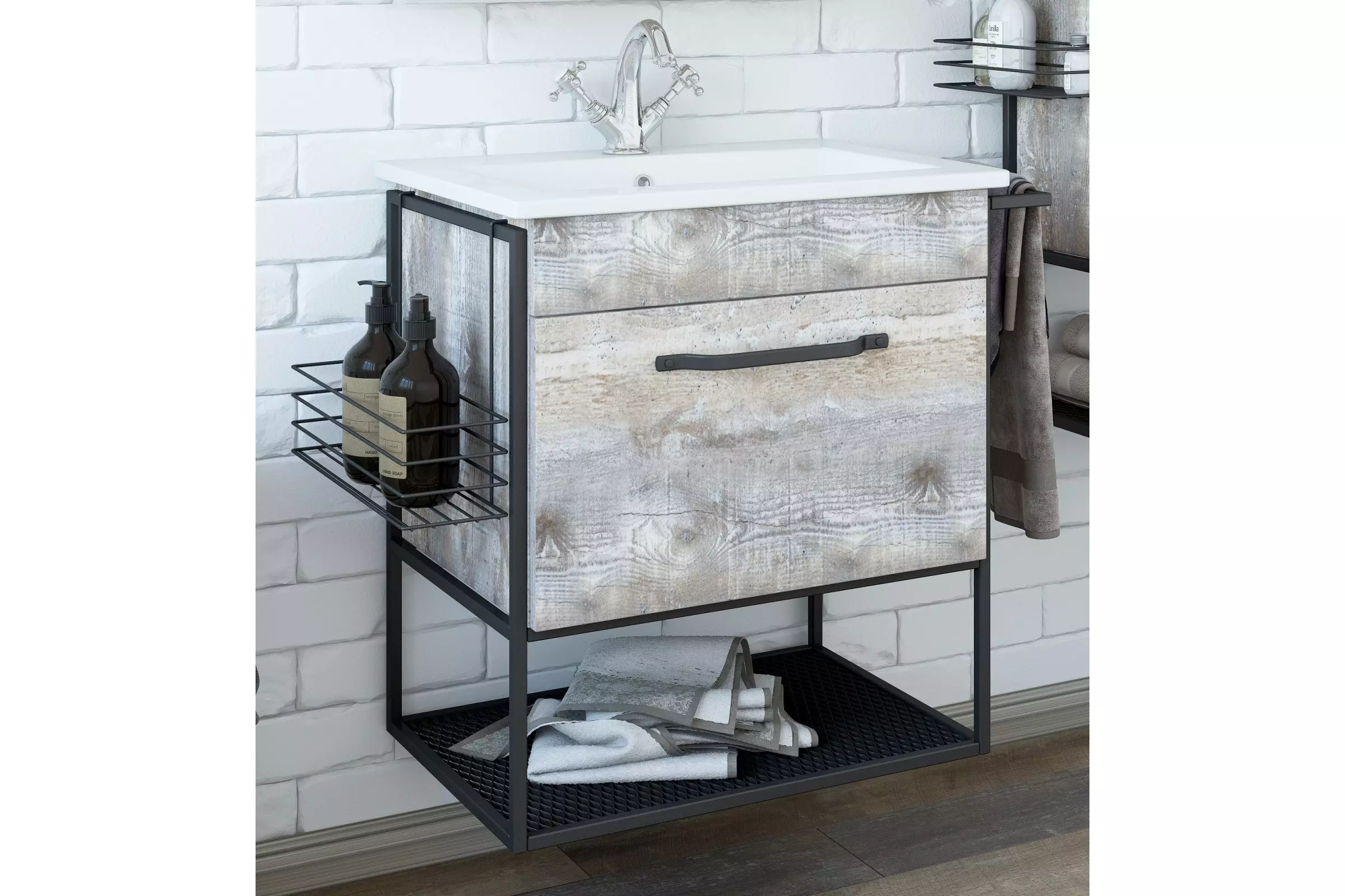 Бруклин 60. Акванет бруклин 60 тумба с раковиной. Мебель для ванной бруклин бетон. Бруклин 60. Бруклин 60.