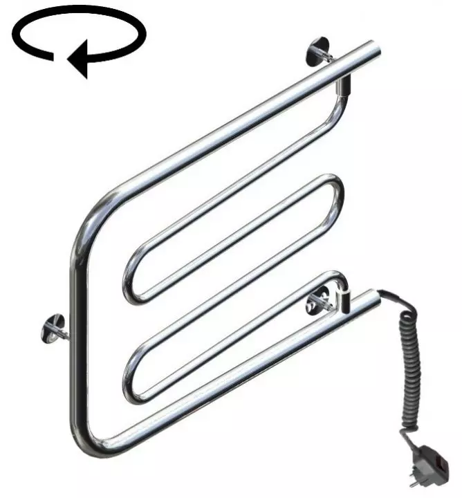 Электрический полотенцесушитель «Тругор» Пэк 22 твист 50/50 хром правый ...