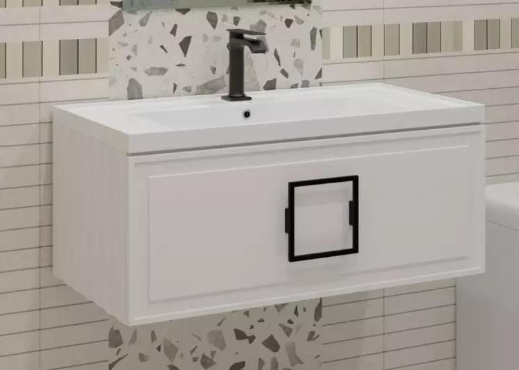 Тумба cubo 80. Умывальник como 60. Тумба под раковину la Fenice Cubo Twin Cappuccino 100 см бежевая матовая. Шкаф-пенал la Fenice Cubo Cappuccino 30 см бежевый матовый черные ручки.