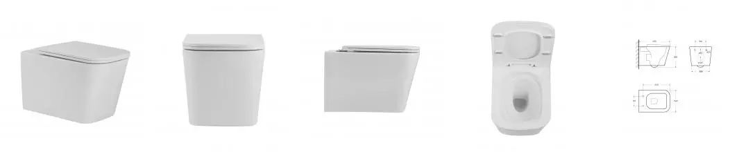 TECHNO Чаша унитаза безободкового с вихревым смывом, в комплекте с сиденьем AM2303CHRV/SC TECHNO Чаша унитаза безободкового с вихревым смывом, в комплекте с сиденьем AM2303CHRV/SC