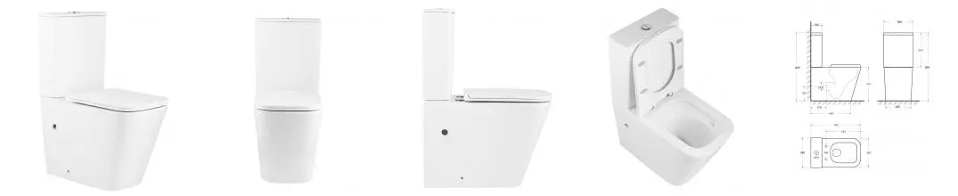 Унитаз-компакт Art&Max TECHNO AM6003CPRVTSC. Безободковый со смывом Tornado, Р-trap в комплекте с сиденьем Унитаз-компакт Art&Max TECHNO AM6003CPRVTSC. Безободковый со смывом Tornado, Р-trap в комплекте с сиденьем