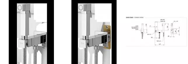 Гигиенический душ со смесителем Remer Absolute Q64