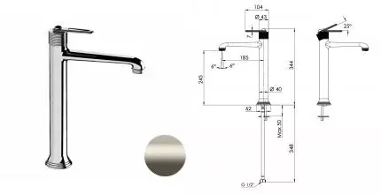 Смеситель для раковины Daniel Brooklyn BY607BXV, сталь