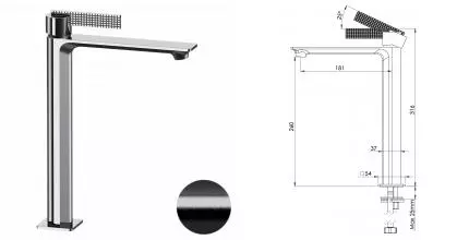 Смеситель для раковины Daniel Club ANC607BFZ, черный брашированный хром
