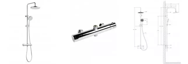 Agger Easy A3151200 Душевая система с термостатом для душа, хром