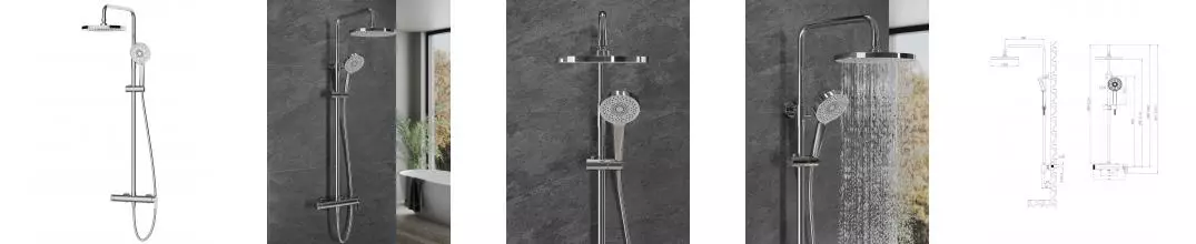 AGGER Sweet A2791200 Душевая система с однорычажным смесителем для душа, хром глянцевый