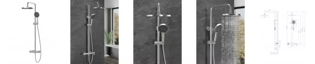 AGGER Sweet A2791222 Душевая система с однорычажным смесителем для душа, сатин матовый