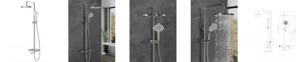 AGGER Sweet A2793300 Душевая система с однорычажным смесителем для ванны/душа, хром глянцевый