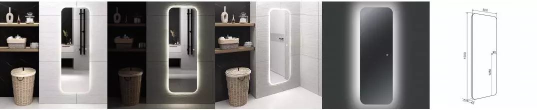 Зеркало с LED-подсветкой MILAN (50*150) /AQUA DE MARCO