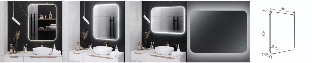 Зеркало с LED-подсветкой MILAN (60*80) /AQUA DE MARCO