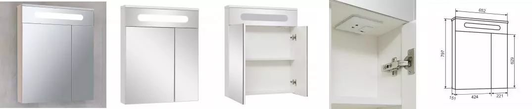 Зеркальный шкаф OLIVIA 65 / AQUA DE MARCO