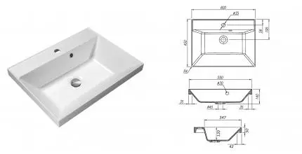 Умывальник мебельный АСТОРИЯ 60 см / FLORENTNA