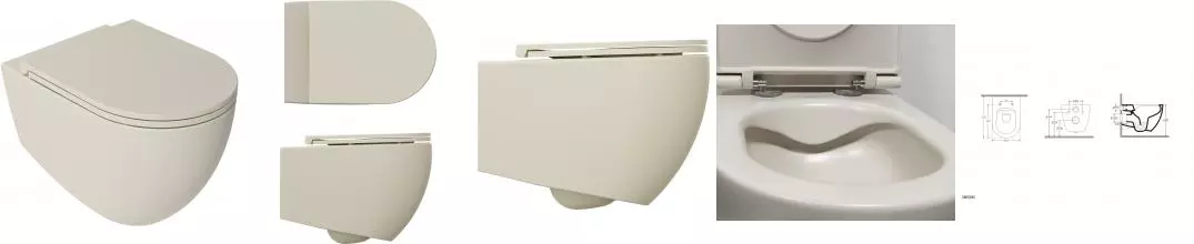 Унитаз подвесной ISVEA Infinity, 10NF02001-2K, матовый слоновая кость · Isvea, 10NF02001-2K