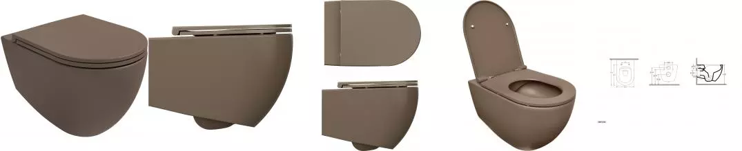 Унитаз подвесной ISVEA Infinity, 10NF02001-2H, матовый коричневый · Isvea, 10NF02001-2H