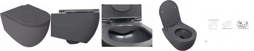 Унитаз подвесной ISVEA Infinity, 10NF02001-2C, матовый антрацит · Isvea, 10NF02001-2C